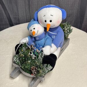 Avon Gift Collection Snowman Sled Figurine Winter Holiday Decor  Original Box